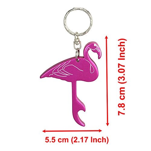 SWATOM Pink Flamingo 6PCS Bottle Opener Keychain Beer Openers Tool Key Chain Ring Accessories - Image 3