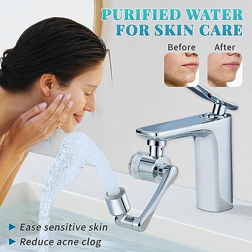 klleyna Sink Water-Filter 1080-Rotating Faucet Extender - Kitchen Bathroom Swivel Faucet Aerator, Water Filter with Active Carbon for Water Purifier System & Skin Care, Kitchen Faucet Filter Tap Attachment - Image 4