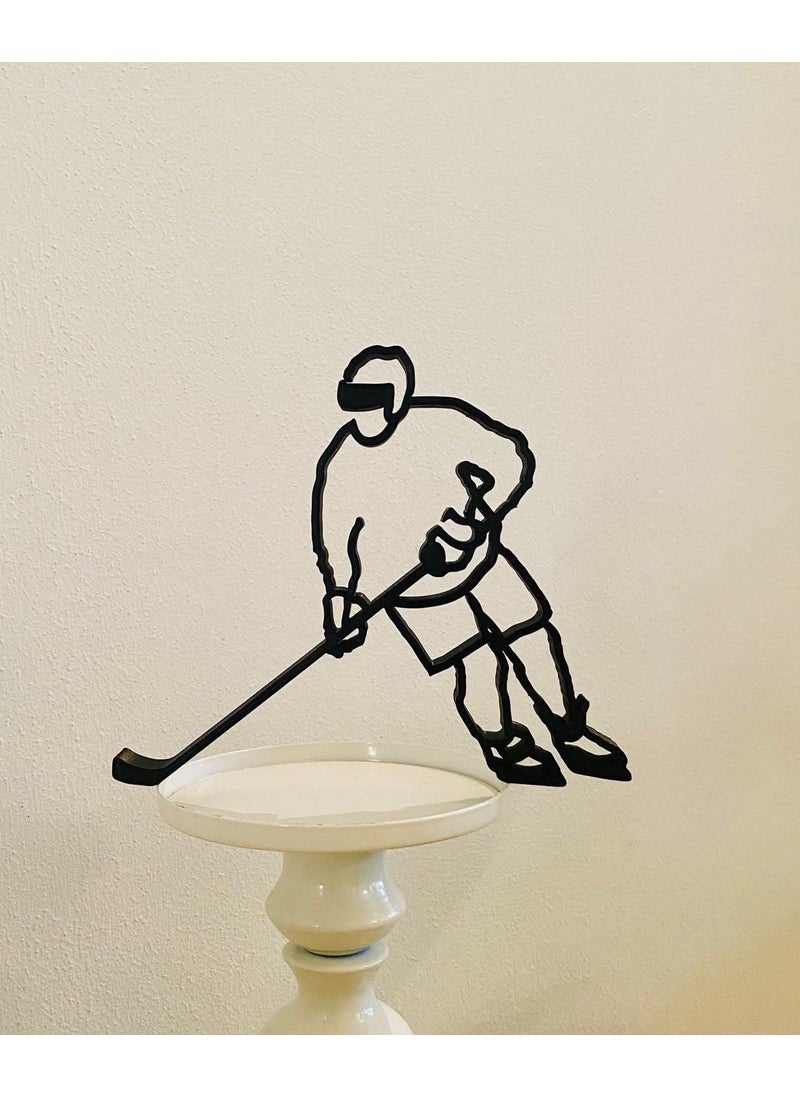 EROTNGO EROTNGO Ice Hockey Player Plastic Figure Minimalist Art Bookshelf Sculpture Tabletop Decor and Windowsill Statue  - Image 1