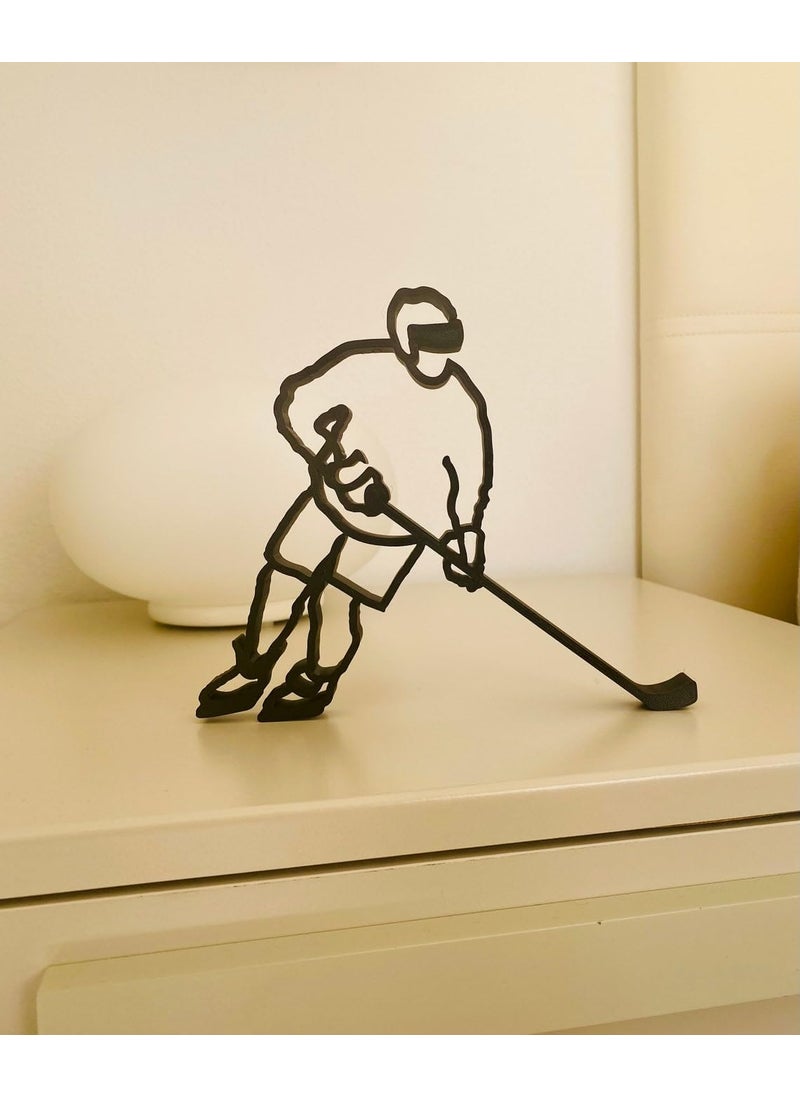 EROTNGO EROTNGO Ice Hockey Player Plastic Figure Minimalist Art Bookshelf Sculpture Tabletop Decor and Windowsill Statue  - Image 5