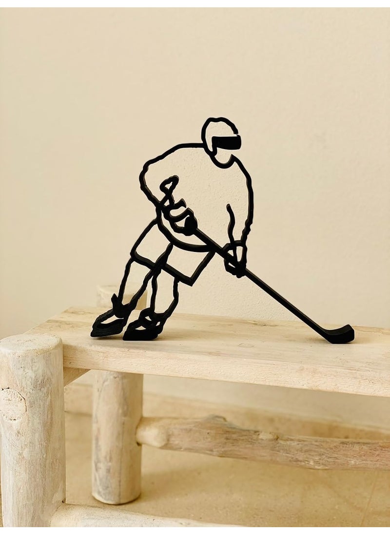EROTNGO EROTNGO Ice Hockey Player Plastic Figure Minimalist Art Bookshelf Sculpture Tabletop Decor and Windowsill Statue  - Image 2
