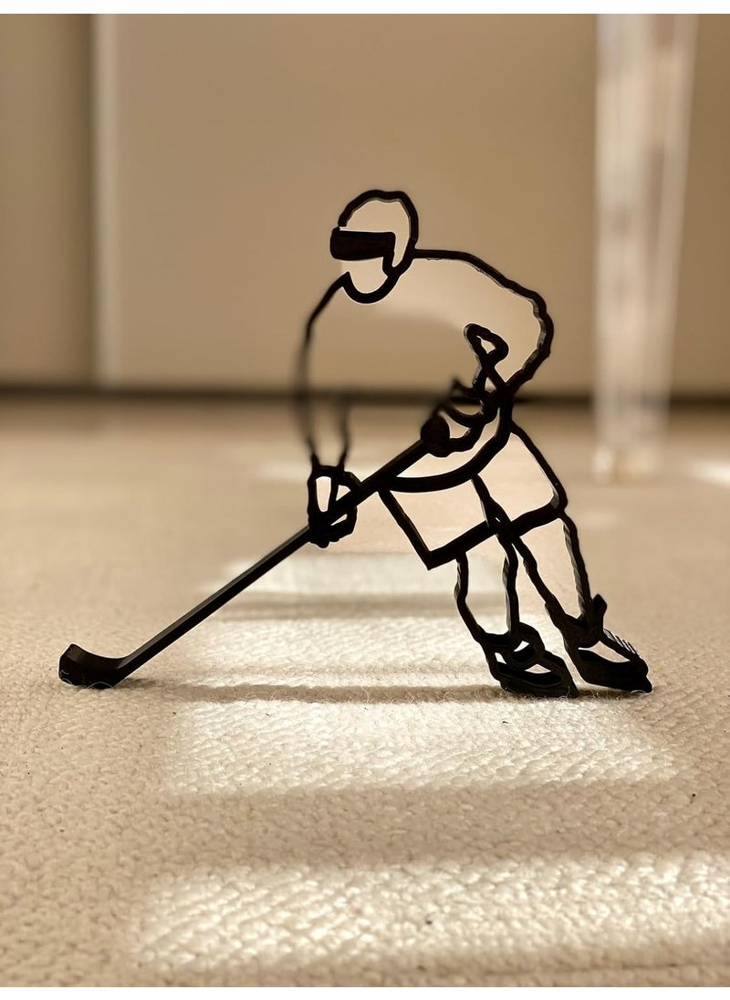 EROTNGO EROTNGO Ice Hockey Player Plastic Figure Minimalist Art Bookshelf Sculpture Tabletop Decor and Windowsill Statue  - Image 3