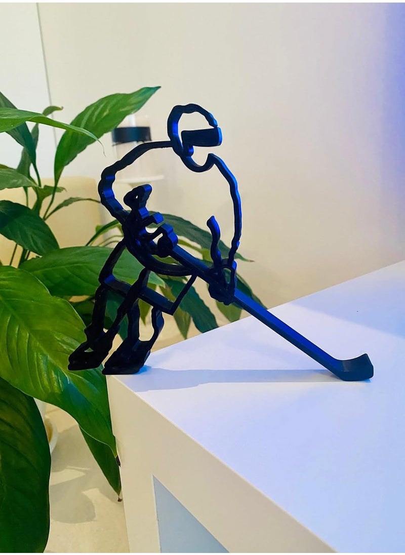EROTNGO EROTNGO Ice Hockey Player Plastic Figure Minimalist Art Bookshelf Sculpture Tabletop Decor and Windowsill Statue  - Image 4