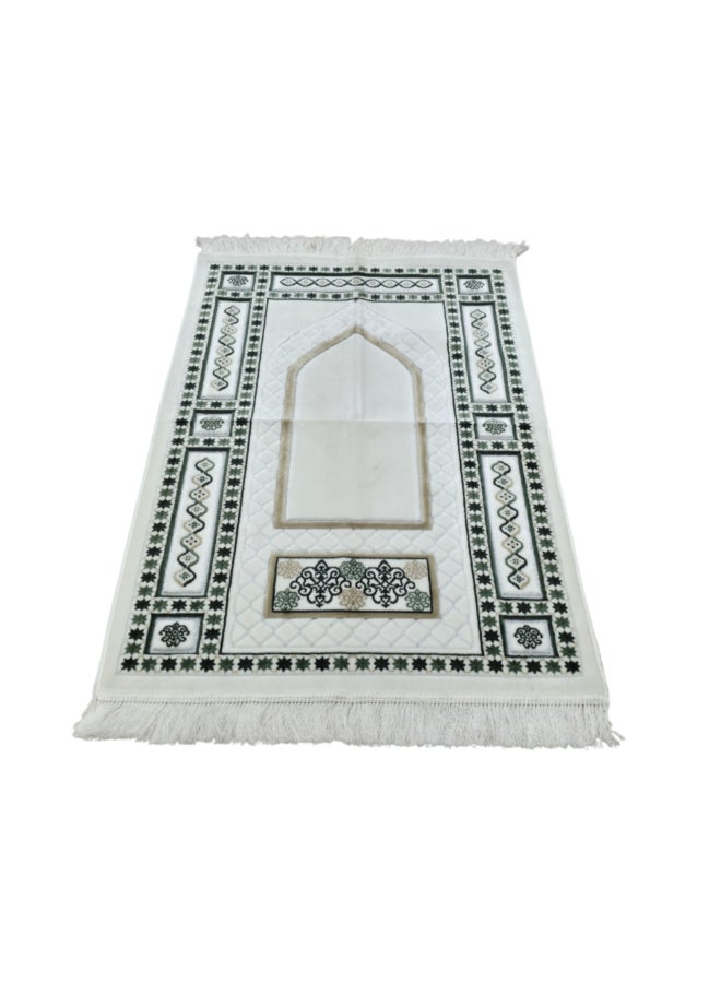 ريف ميجان سجادة صلاة إسلامية مخملية بجودة ممتازة ألوان متعددة 70 × 110 سم MEGANES102971GRN - Image 1