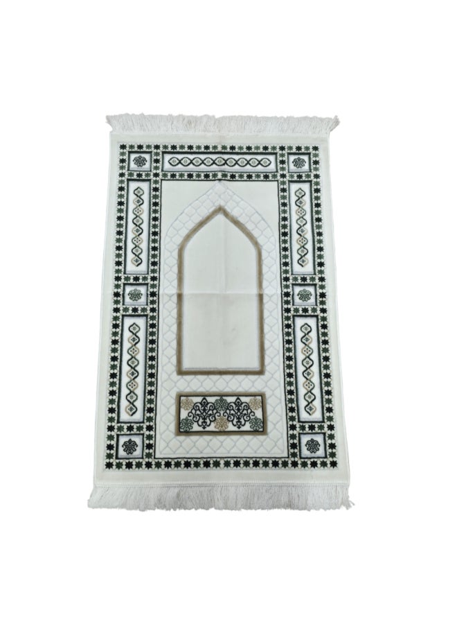 ريف ميجان سجادة صلاة إسلامية مخملية بجودة ممتازة ألوان متعددة 70 × 110 سم MEGANES102971GRN - Image 2