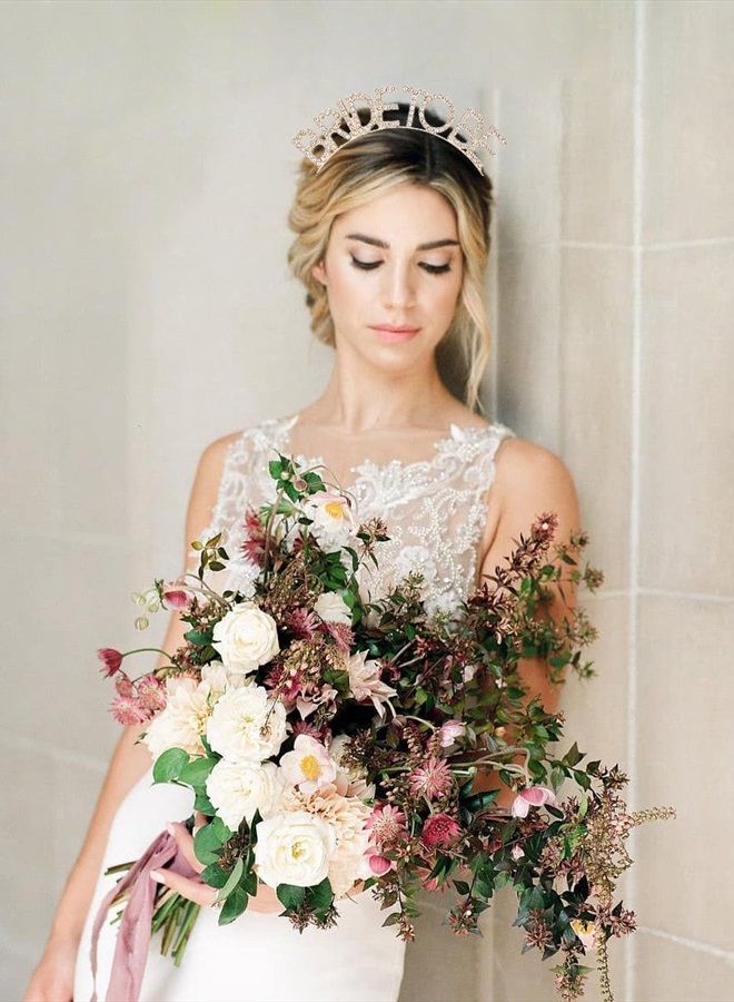 DaXi Wedding Bridal Tiaras Bride to Be Tiara Bridal Shower Headband Bachelorette Party Crown Decorations - Image 3