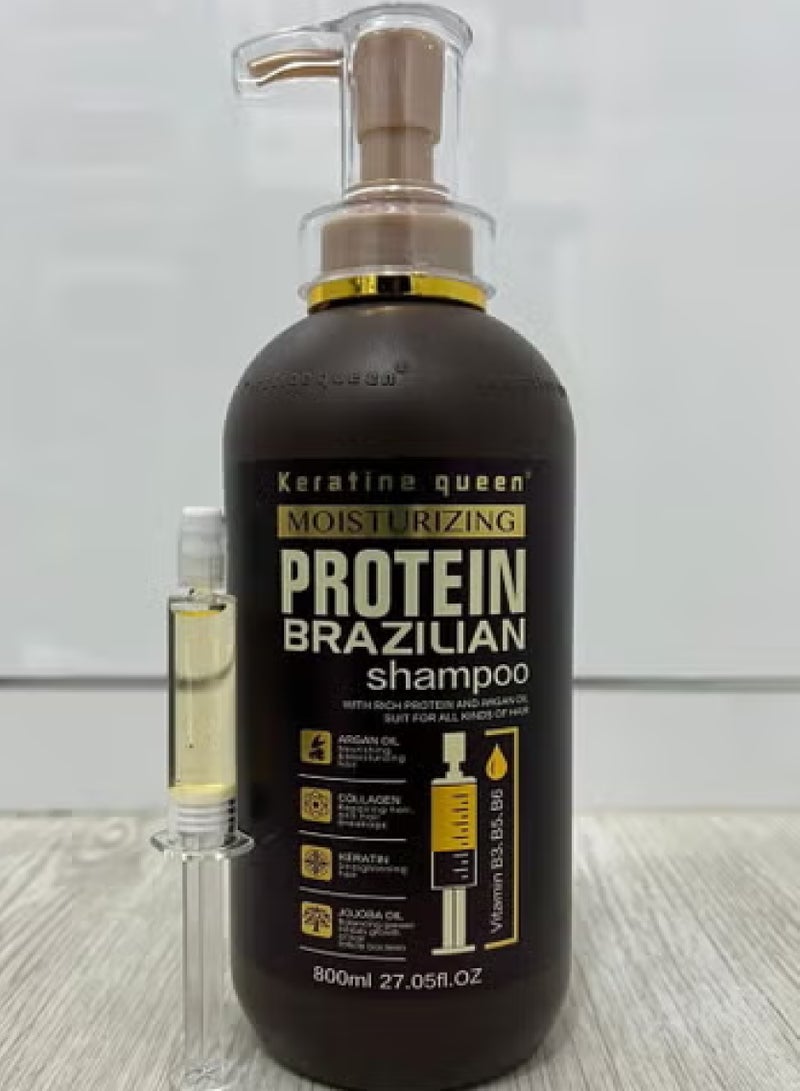 كيراتين كوين شامبو برازيلي بالبروتين المرطب 800 مل - Image 3
