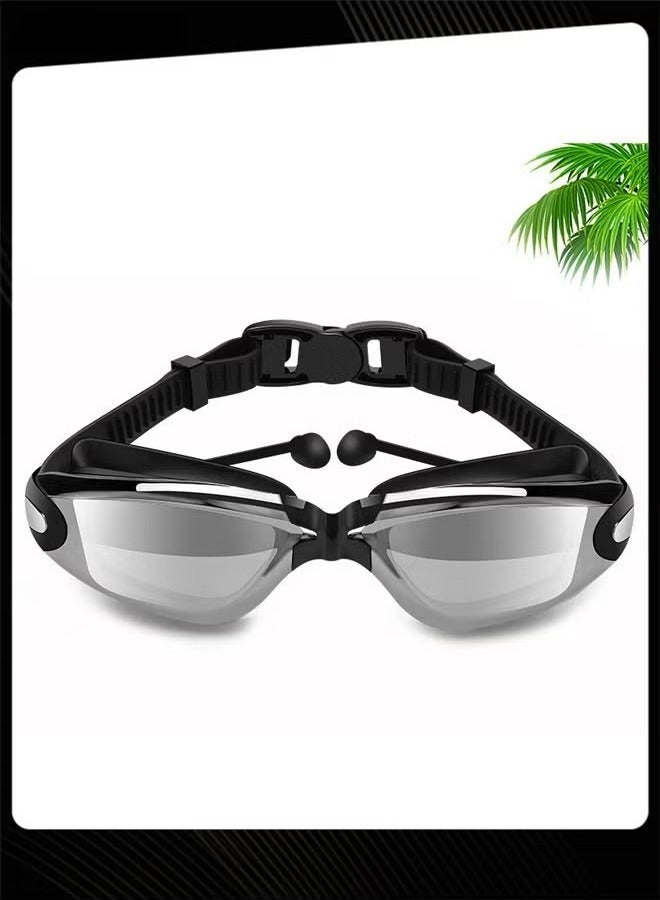 YUKE High-definition Waterproof and Fog-proof Men Large Frame Electroplated Swimming Goggles for Open Water Pool - Image 3