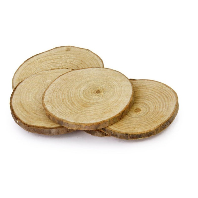 Natural Wood Log Slices Discs 5X5X0 5CM For DIY Crafts Wedding Centerpieces Home Decor - Image 2