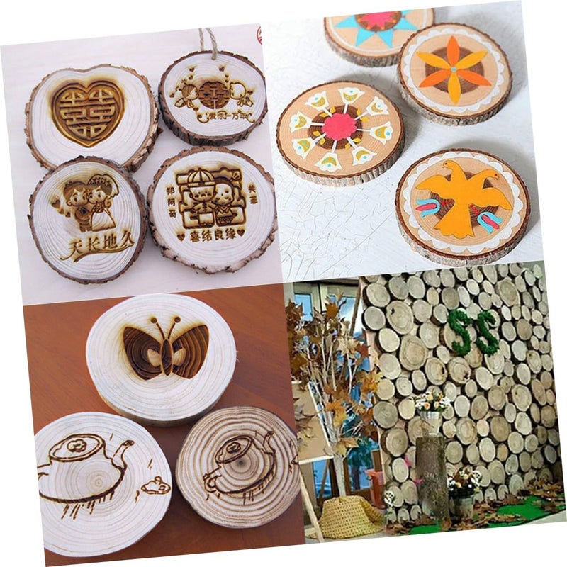 Natural Wood Log Slices Discs 5X5X0 5CM For DIY Crafts Wedding Centerpieces Home Decor - Image 5