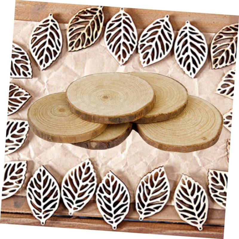 Natural Wood Log Slices Discs 5X5X0 5CM For DIY Crafts Wedding Centerpieces Home Decor - Image 4