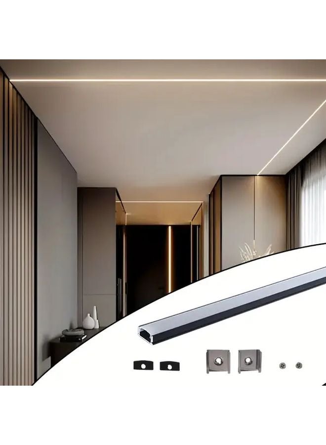 12pcs 50cm Black Aluminum LED Track Lighting System With Mounting Clips - Image 5