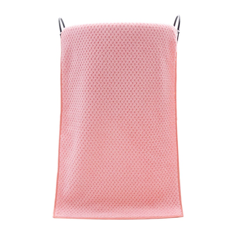 Coral Velvet Bath Towel Water Absorption Bathing Body Towel Pure Color for Bathroom Hotel Pink - Image 1