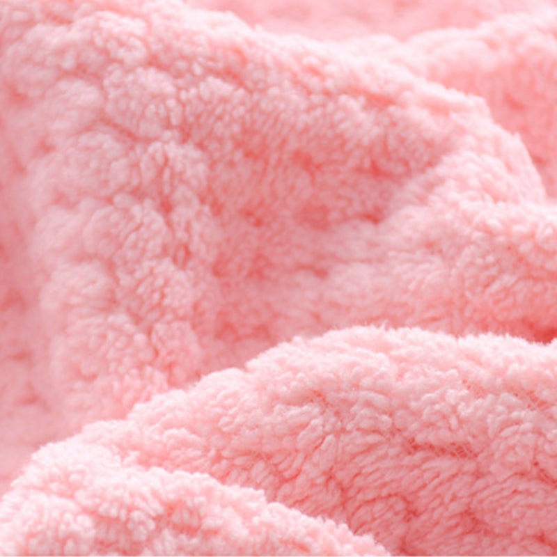 Coral Velvet Bath Towel Water Absorption Bathing Body Towel Pure Color for Bathroom Hotel Pink - Image 2