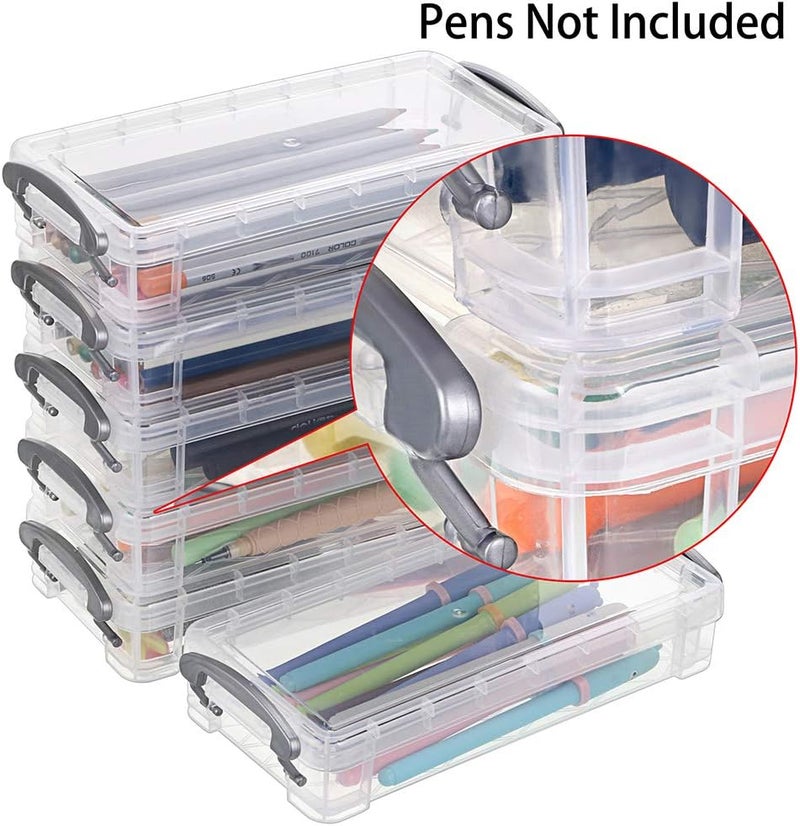 BTSKY Large Capacity Pencil Box - 6 Pack Clear Storage Organizer for Office Supplies and Art Tools - Image 5