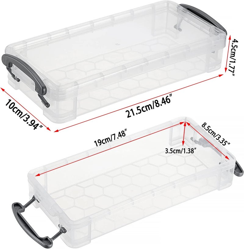 BTSKY Large Capacity Pencil Box - 6 Pack Clear Storage Organizer for Office Supplies and Art Tools - Image 2