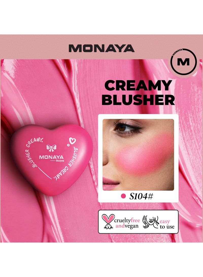 Monaya S003 Silky Cream Liquid Blush,Leaving a Matte Dewy Makeup Look,Easy to Apply and Create a Natural Flush,Long Lasting and Lightweight Cheek Blush Face Makeup