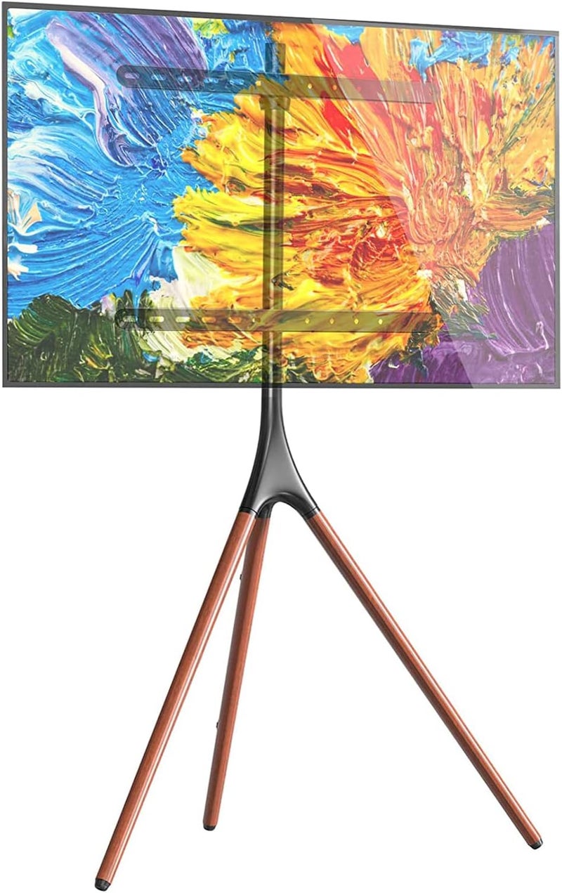 Universal Height Adjustable Tripod TV Stand – Portable TV Display Mount for 32-65 Inch LED LCD OLED TVs, Foldable Metal Stand with VESA Compatibility - Image 1