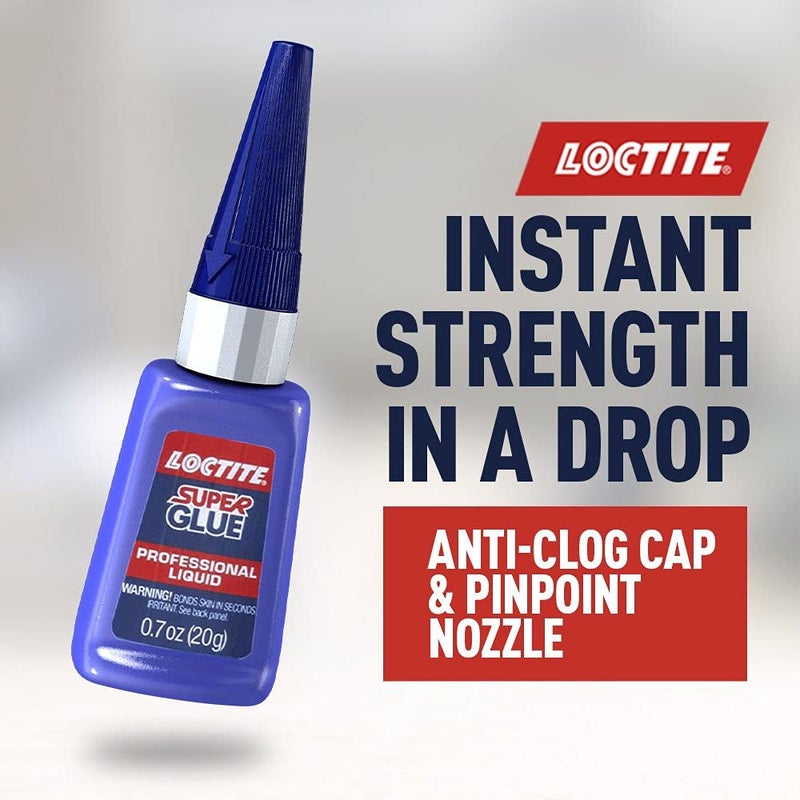 Loctite Super Glue Liquid Professional, Clear, 0.7 fl oz Bottle, 4 Pack - Superglue for Plastic, Wood, Metal, Crafts & Repair, Cyanoacrylate Adhesive Instant Glue, Quick Dry - Image 4