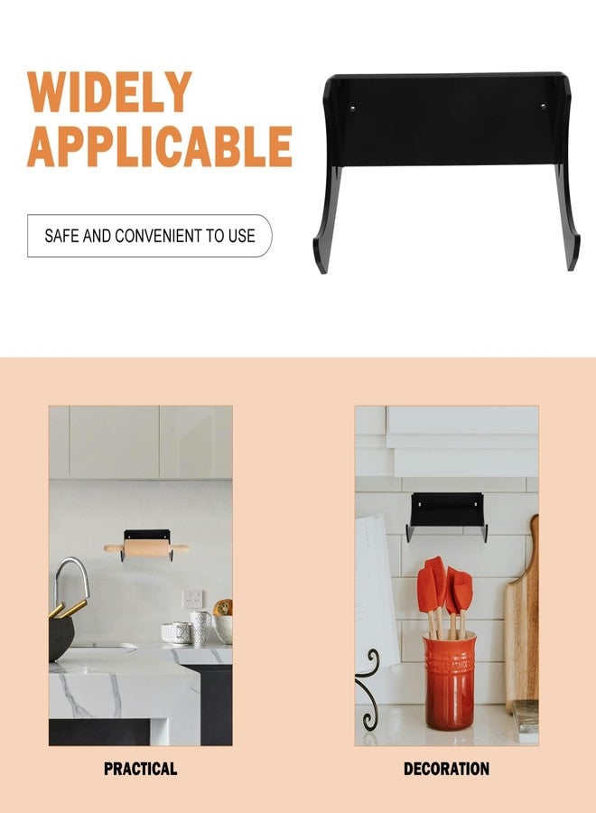 LABRIMP 2pcs Rolling Pin Holder Acrylic Wall-mounted Storage Rack for Kitchen Rolling Pin Display Hanger Versatile Organizer for Home and Restaurant Use Black - Image 5