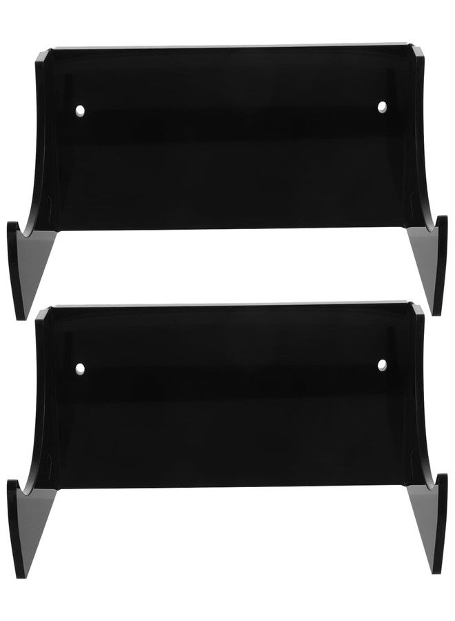 LABRIMP 2pcs Rolling Pin Holder Acrylic Wall-mounted Storage Rack for Kitchen Rolling Pin Display Hanger Versatile Organizer for Home and Restaurant Use Black - Image 1