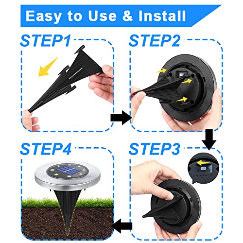 Rayolon Solar Ground Light, Waterproof Solar Garden Lights, Upgraded Outdoor Garden Waterproof Bright in-Ground Light, Landscape Lights for Pathway,Yard,Deck,Lawn,Patio,Walkway (16 Pack White Light) - Image 5