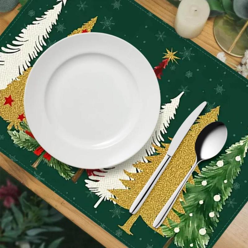 Linen Mats 30x45 Cm Spill-Resistant Festive Dining - Stain-Resistant Table Protection for Family Dinners - Image 4