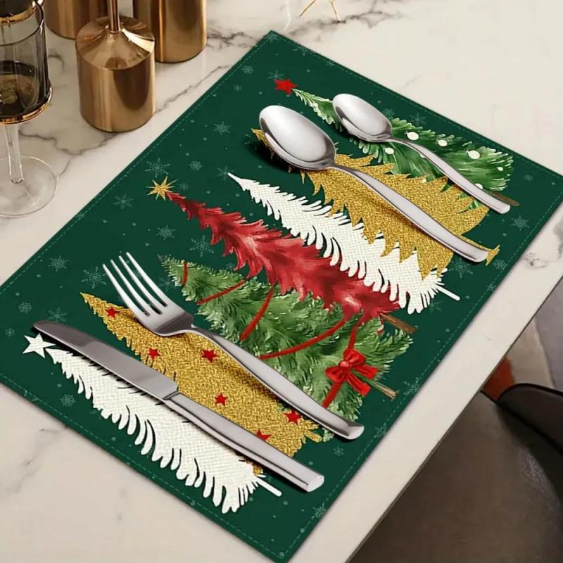 Linen Mats 30x45 Cm Spill-Resistant Festive Dining - Stain-Resistant Table Protection for Family Dinners - Image 2