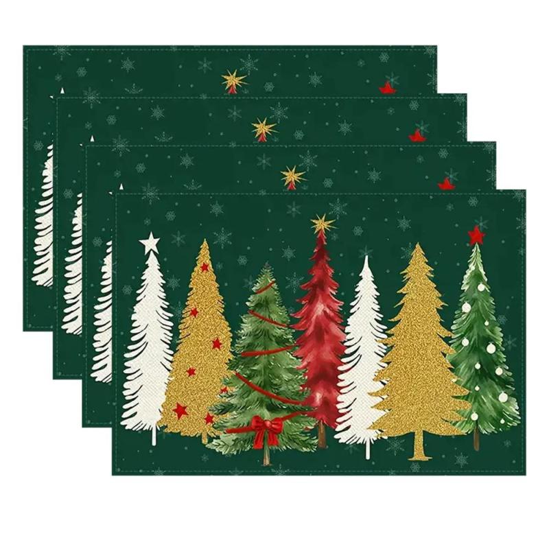 Linen Mats 30x45 Cm Spill-Resistant Festive Dining - Stain-Resistant Table Protection for Family Dinners - Image 1