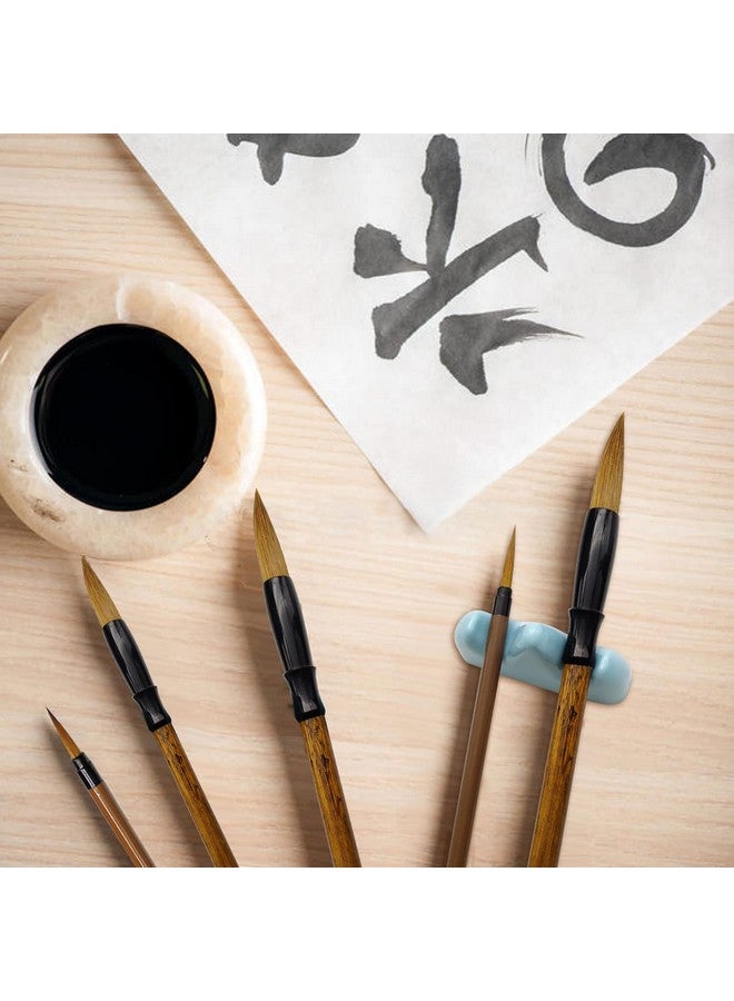Knana 6Pcs Calligraphy Brush Painting Writing Watercolor Calligraphy Brushes Holder Set Writing Sumi Hubi Maobi Drawing Ink Art Kanji Painting Wooden Brush Pencaligraphy Kits For Beginners - Image 4