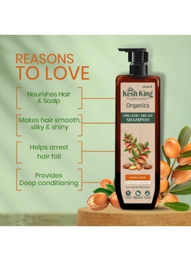 Kesh King Organics - Organic Argan Shampoo |Smoothens & Restores Shine | For Silky, Lustrous Hair | - Image 1