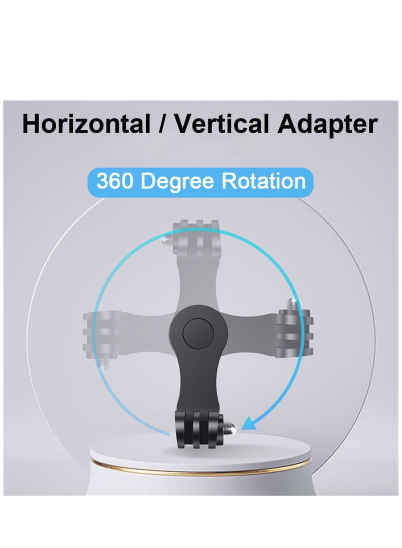 360° Helmet Chin J-Hook Stand Holder Camera Center Vertical Horizontal Shooting Connector 2PCS Compatible with GoPro Hero 10 9 8 Action Camera Photography Equipment Accessories - Image 2
