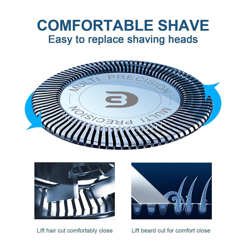 innobeaut SH30 Replacement Heads Compatible with Philips Norelco Series 3000, 2000, 1000 Shavers, Fit for S1560 Shaver, 6-Pack - Image 3