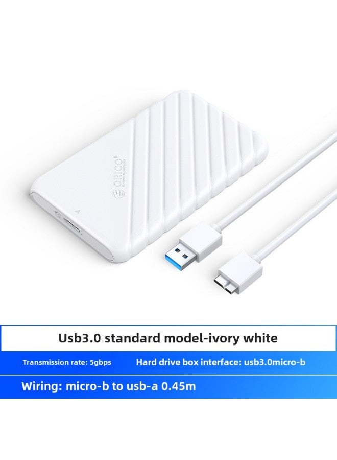 صندوق محرك الأقراص الصلبة المحمول الخارجي SSD الميكانيكي من ORICO 25PW1 مقاس 2.5 بوصة SATA التسلسلي - اللون: أبيض مفرد (واجهة USB 3.0 Micro-B، أسلاك A إلى MICRO-B 0.5 متر) - Image 1