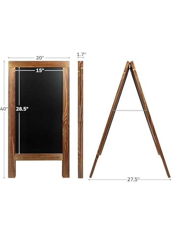 HOOKOR Wooden Chalkboard,Double Sided Board Magnetic Chalkboard with Eraser & Chalk, Pavement Sign, Menu activity ChalkBoard Sign Display for Restaurant, Business, Wedding,Cafe, Shop, Pub - Image 5