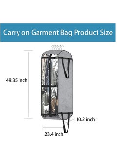 SYOSI Garment Bags for Travel & Closet Storage, Garment Bags for Hanging Clothes, 50" Clear Dance Garment Bags, Moving Bags for Clothes, Garment Bag Covers, Suit Bag For Men's Travel, Clothing Storage Bags  - Image 5