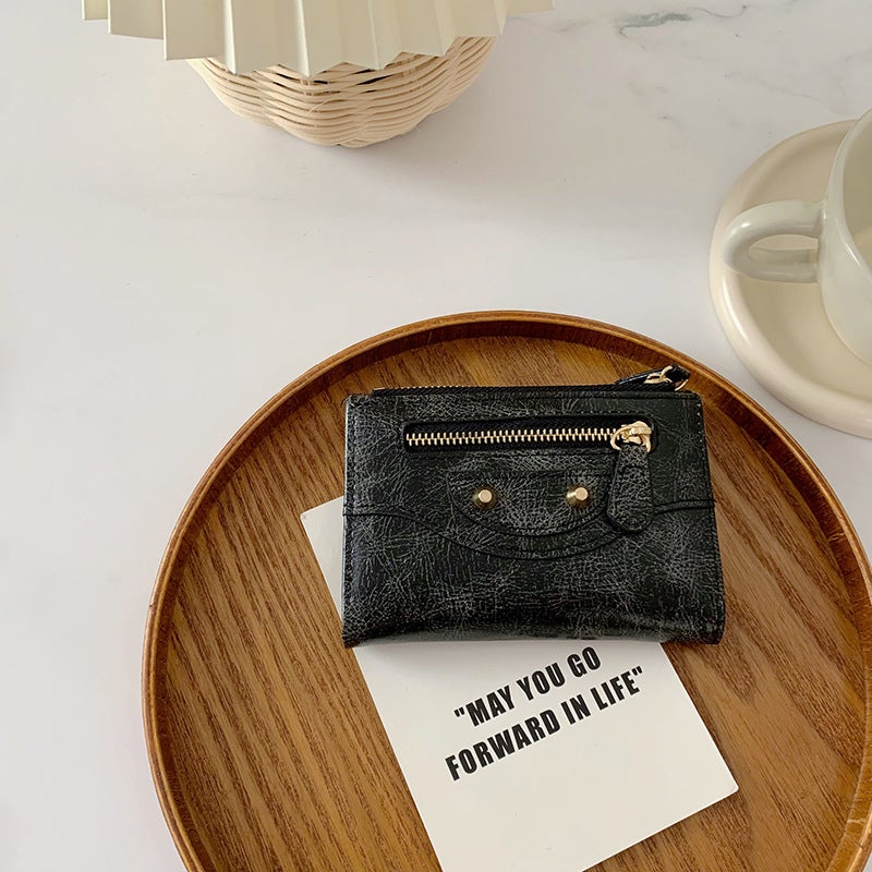 Wallet Enibe PU 3-Fold Trend Rivets Solid Color - Image 4