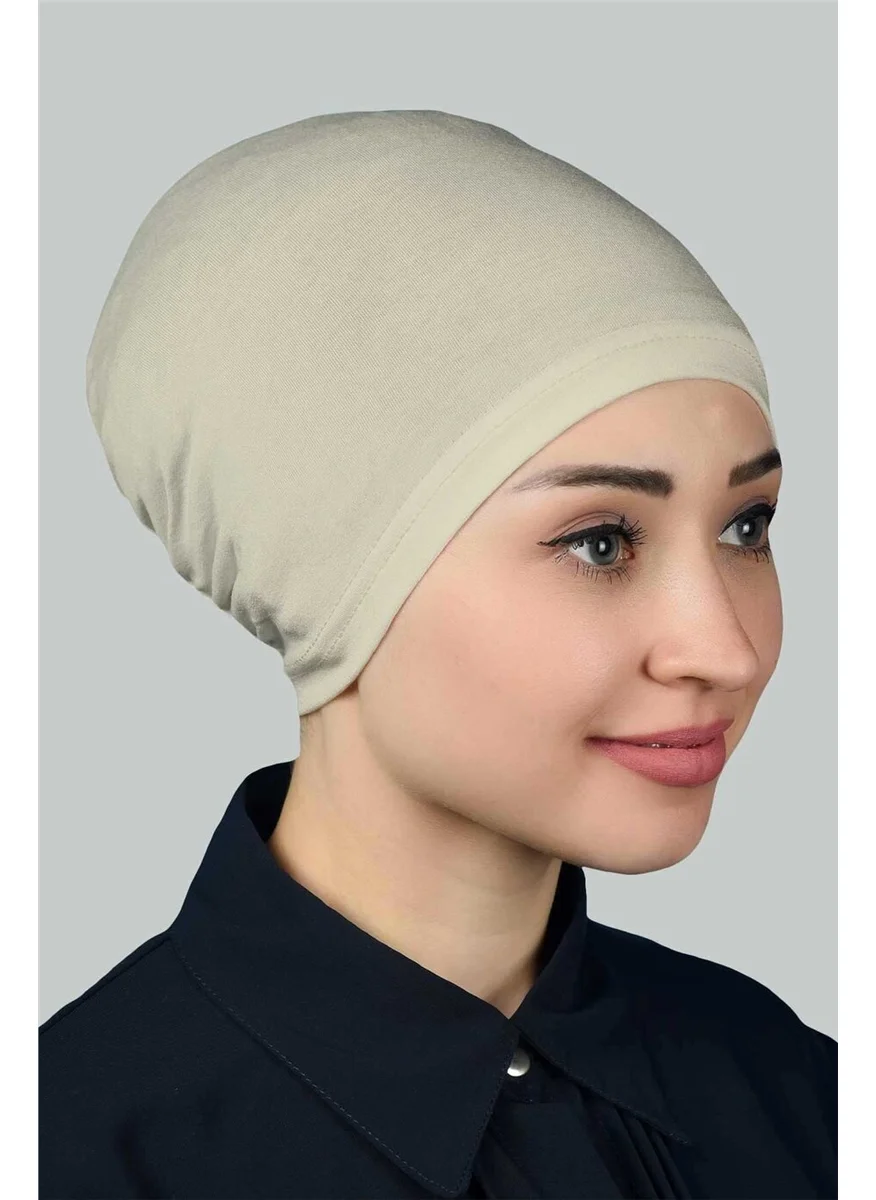 Altobeh Ready Practical Snap-on Elastic Hijab Bonnet - Dark Cream