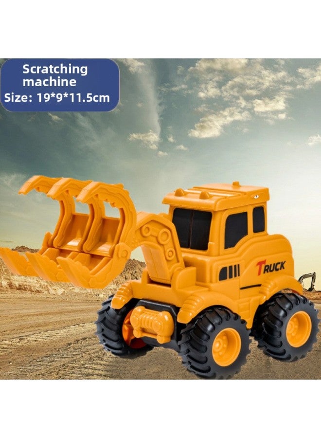 Children Press Car Boy 3 Inertia Car 1-2 Years Old Baby Excavator Engineering Car Toy Car 5-6-Color:Enlarged And Thickened Press Slide - Feeding Machine 125a  - Image 1