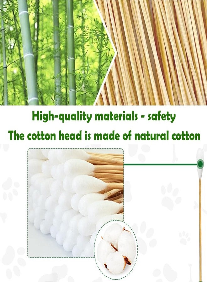 SLAUNT 5.9inch Long Large Cotton Swab，Double-Sided Bamboo-Handled Dog-Eared Cotton Swabs,Designed Specifically for Dogs，Ear Cleaning for Medium and Large Dogs or Makeup Large(100PCS) - Image 2