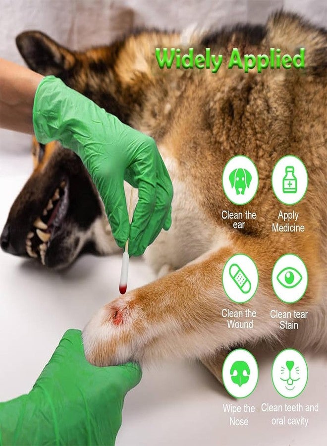 SLAUNT 5.9inch Long Large Cotton Swab，Double-Sided Bamboo-Handled Dog-Eared Cotton Swabs,Designed Specifically for Dogs，Ear Cleaning for Medium and Large Dogs or Makeup Large(100PCS) - Image 4