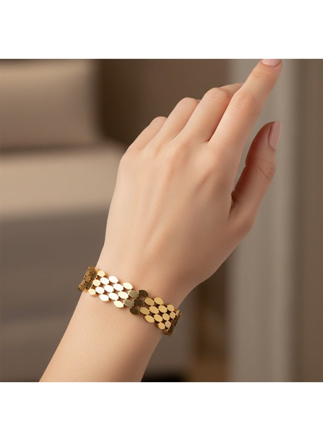 AMETOER 18K Gold-Plated Women's High-End Stainless Steel Bracelet - Non-Fading Jewelry for Elegance and Durability - Image 3