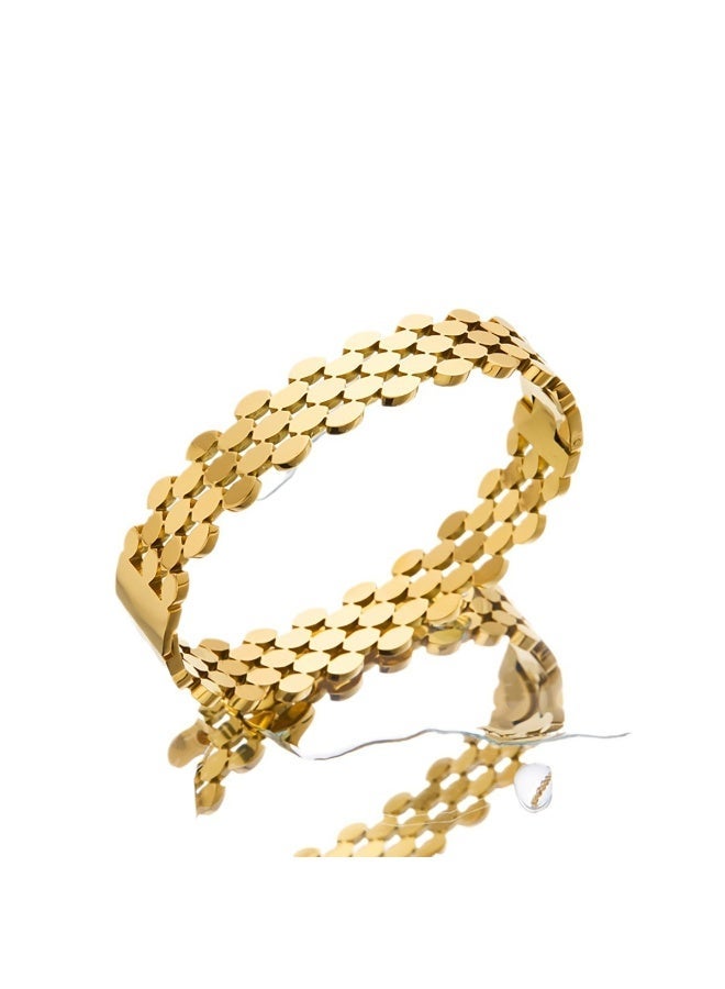 AMETOER 18K Gold-Plated Women's High-End Stainless Steel Bracelet - Non-Fading Jewelry for Elegance and Durability - Image 5