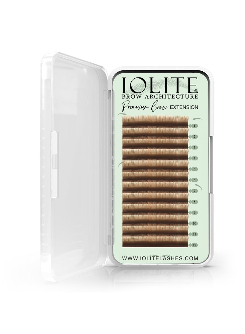 IOLITE Premium Eyebrow Extension Brow Natural False Eyebrows in Tray -Brow Extension 0.07T Thickness ; Length - 8mm, 9mm, Mix - Natural Brown  IBNNB7 - 8mm - Image 2