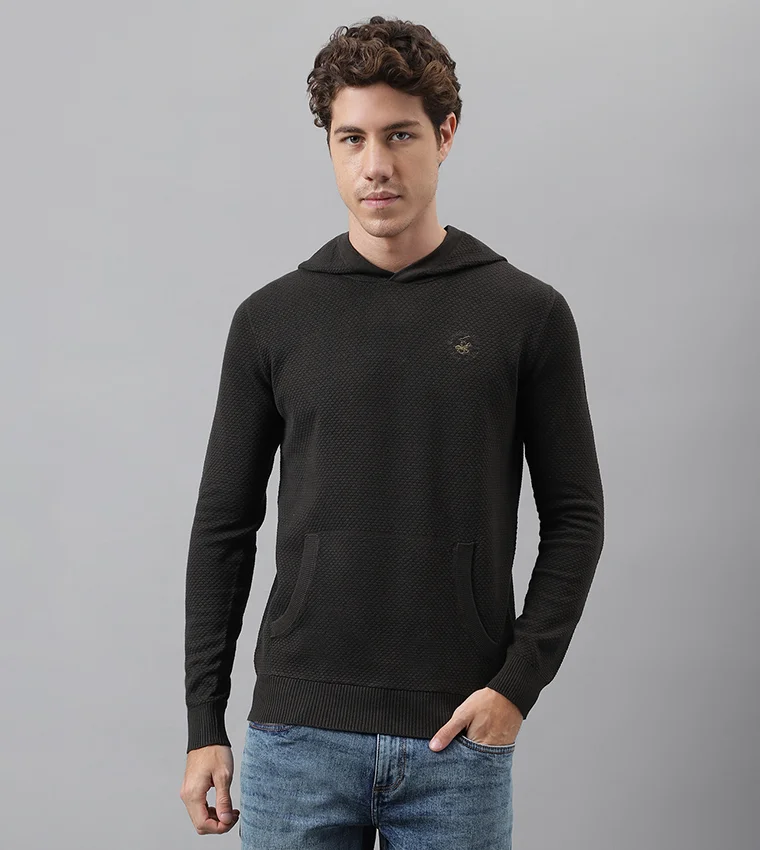 BEVERLY HILLS POLO CLUB Logo Embroidered Long Sleeves Hoodie