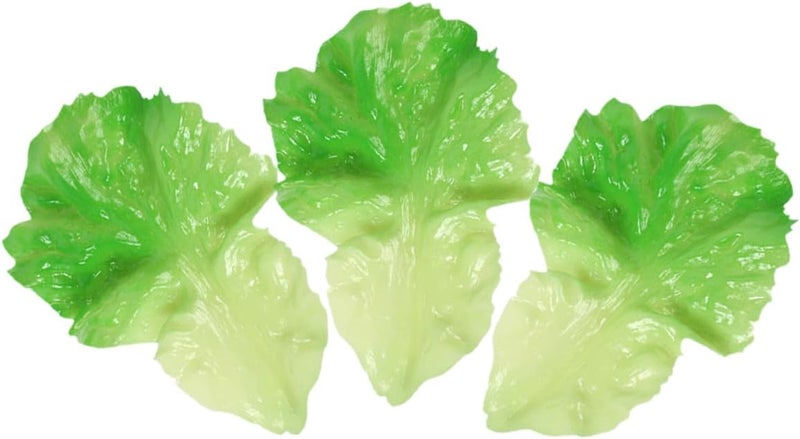 3pcs Lifelike Fake Lettuce Leaf Ornament Simulated Vegetable Leaf Decor for Home Kitchen Food Display and Photography Props - Image 1