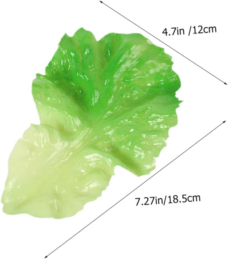 3pcs Lifelike Fake Lettuce Leaf Ornament Simulated Vegetable Leaf Decor for Home Kitchen Food Display and Photography Props - Image 2