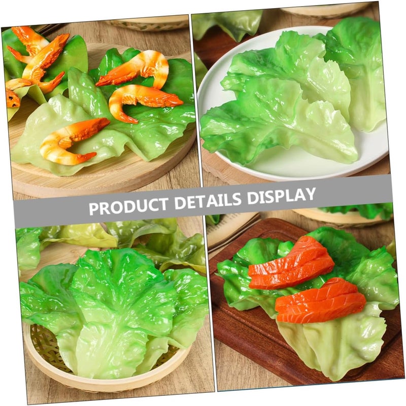 3pcs Lifelike Fake Lettuce Leaf Ornament Simulated Vegetable Leaf Decor for Home Kitchen Food Display and Photography Props - Image 5