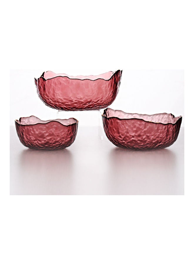 Pink Glass Fruit Salad Bowl Set 24x24x11cm - Image 4