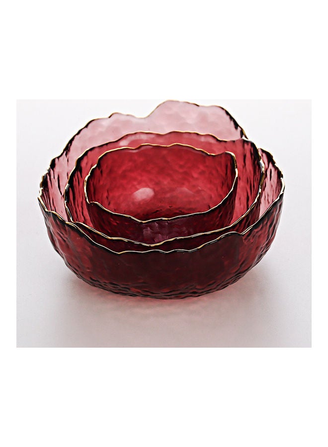 Pink Glass Fruit Salad Bowl Set 24x24x11cm - Image 5